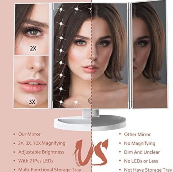 Makeup mirror vanity mirror with 21 LED lights - Picture 3 of 5